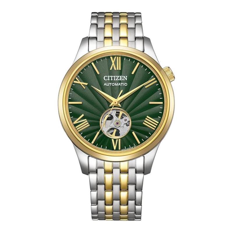 

CITIZEN Mechanical Watch Series 50 Meters Waterproof Automatic Steel Strap 40mm Men s Watch Green Dial NH9134-83X зелений