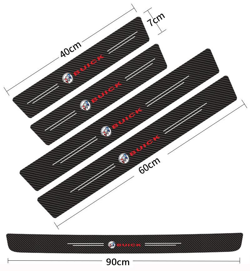 Car Door Sill Protector Carbon Fiber Anti-Scratch Step Guard