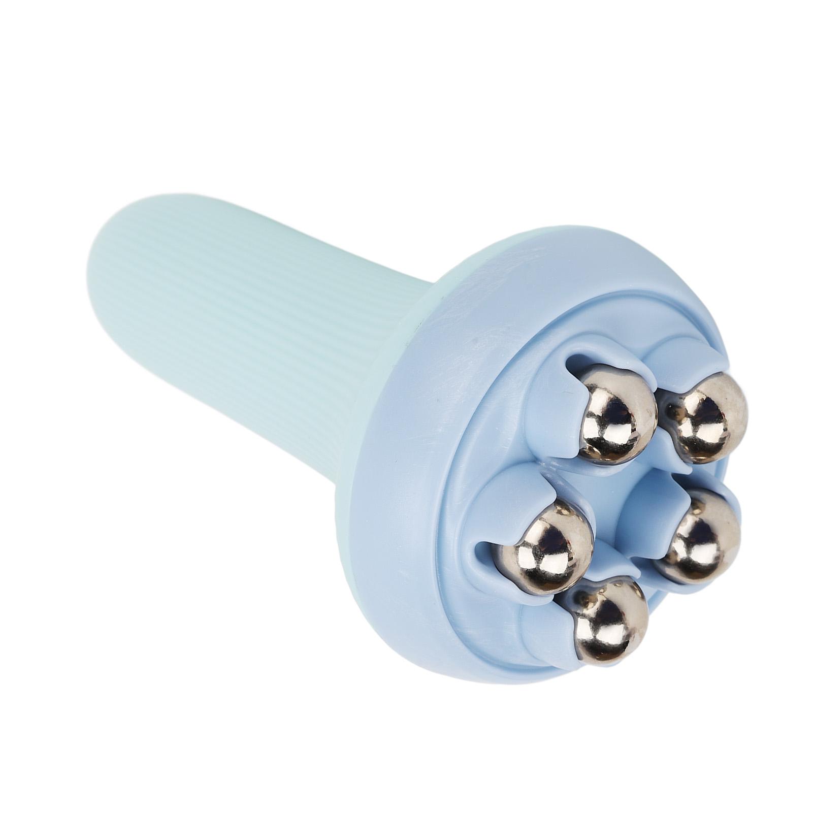 

Ролик для скульптурирования лица, вращающийся на 360 градусов, меридианный массаж, уход за кожей, устраняет отеки, инструмент для контурирования лица синий