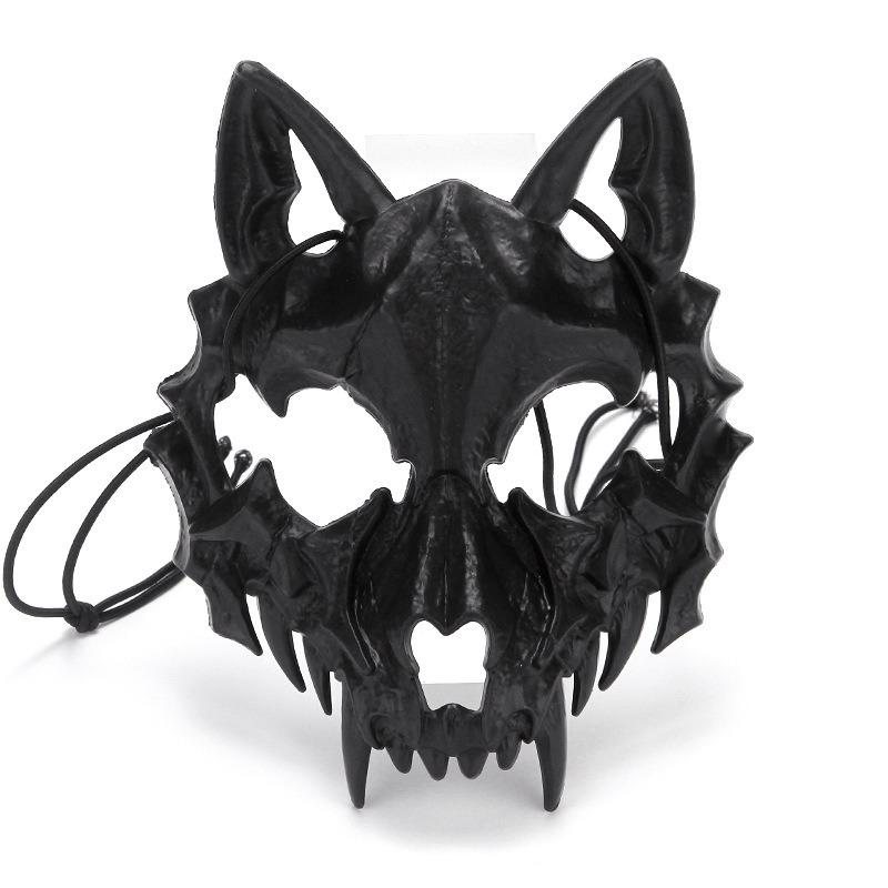 Maschera Scheletro Animale Nera e Bianca Spaventosa, Maschera Spaventosa Animale Mezzo Viso Accessorio Cosplay per Halloween Mascherata Festa di Carnevale