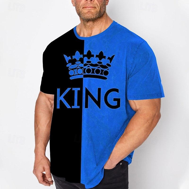 Men's Plus Size T shirt Tee Big and Tall Graphic Crew Neck Print Short Sleeve Spring & Summer Fashion Streetwear Basic Comfortable Casual Sports Tops