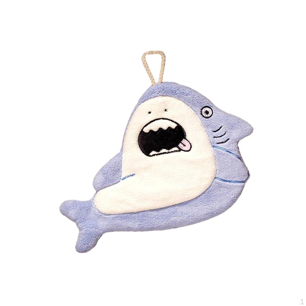 Cartoon Microfiber Absorbent Hand Towels with Hanging Loop for Kids Toddler Children