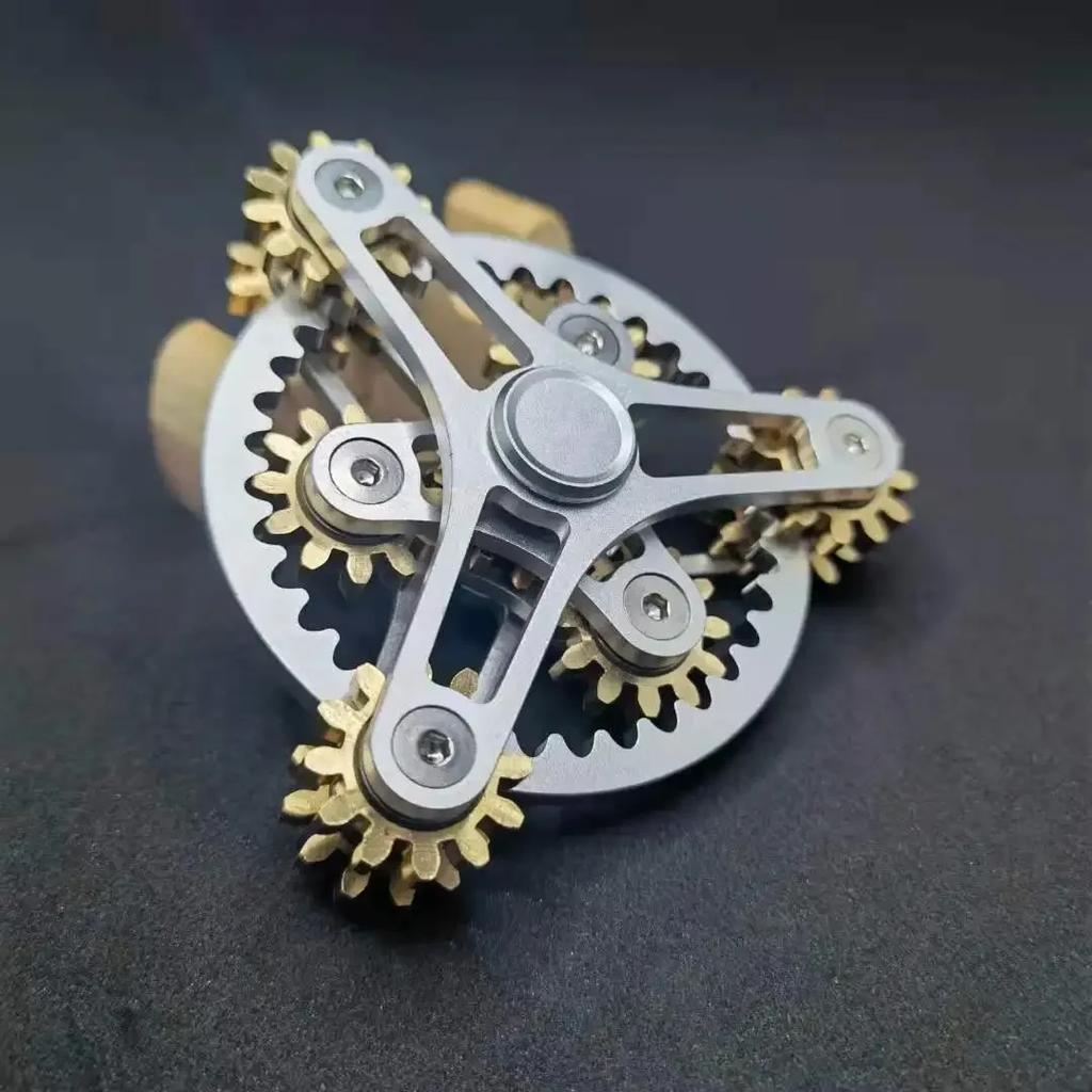 New Premium Mechanical Gear Linkage Metal Fidget Spinner Copper Edc Anti Stress Sensory Finger Gyro Toys For Adults Gifts