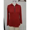 Casual Loose Knitted V Neck Zipper Long Sleeve T Shirt For Women