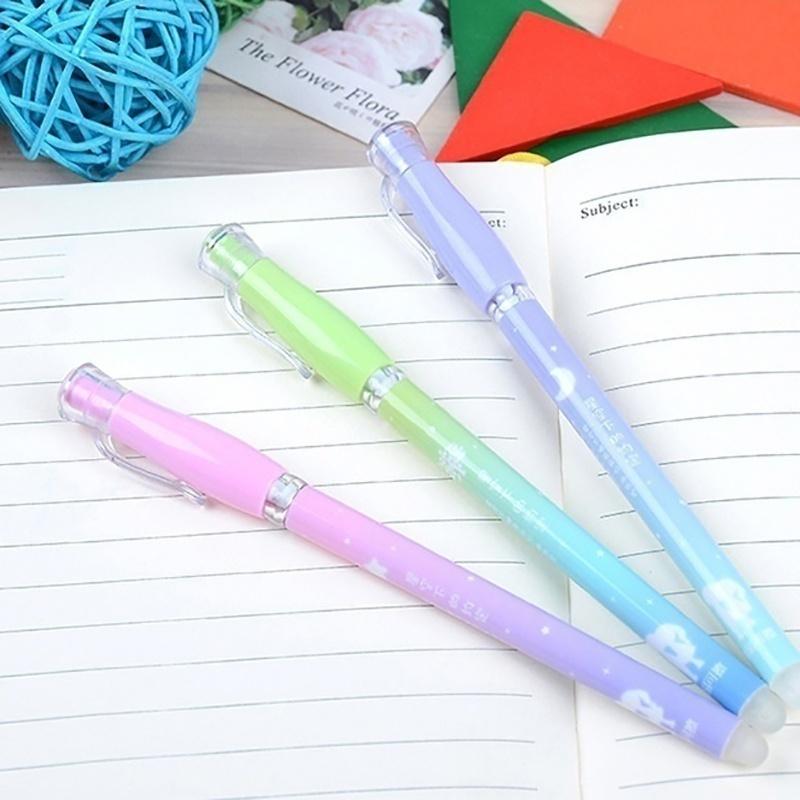 4Pcs / 12Pcs Erasable Pen Gel Kawai Gel Pen School Supply Stationary Cute Funny Stationery 0.38mm Bla