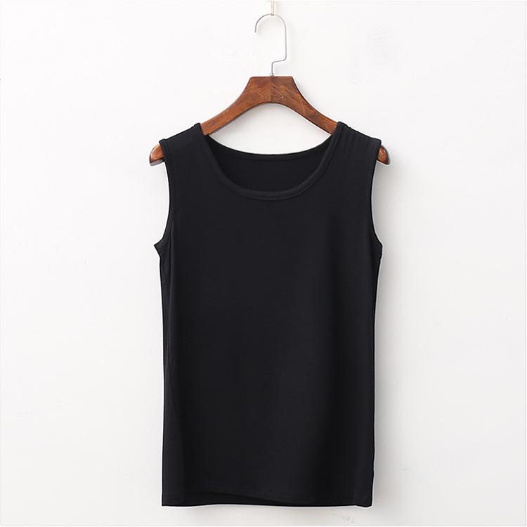 

Женская майка без рукавов из модала большого размера свободного кроя для лета (Среднего возраста и пожилые - Подходит до 200 цзиней) 8XL чёрный