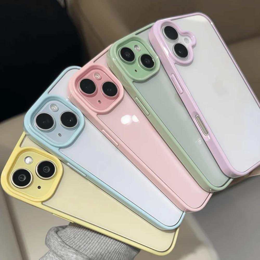 Clear Candy Color Phone Case For iPhone 17 Air 16 15 14 13 12 11 Pro Max Plus Shockproof Bumper Protective Cases Cover