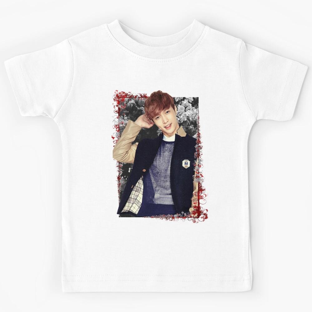 Zhang Yixing EXO Lay Zhang Korean Kpop Floral Design Kids T-Shirt 160