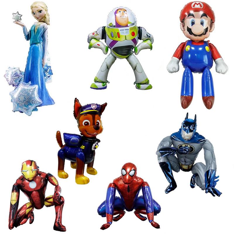 3D Elsa, Buzz Lightyear, Mario Aluminum Foil Balloons for Kids' Events and Decorations