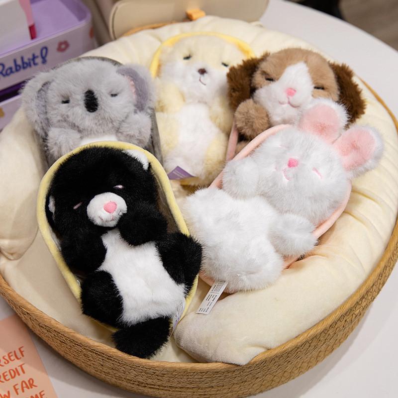 Sleeping Animal Basket Plush Toy Cute Cartoon Koala Rabbit Puppy Doll Children