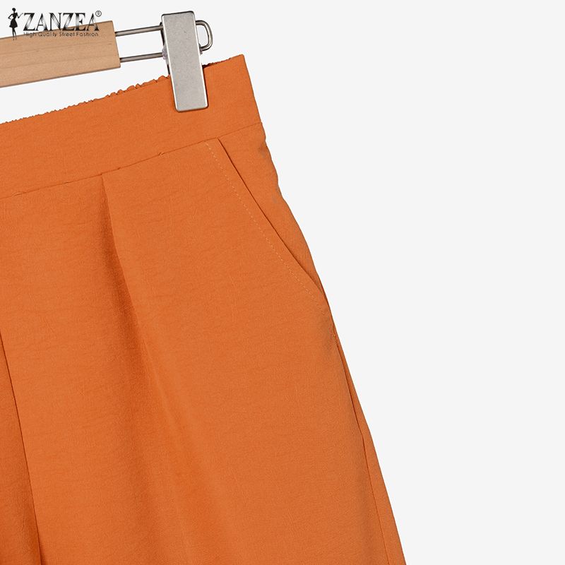 ZANZEA Two Piece Suit Women Lapel Neck Long Sleeve Shirts and Pants Casual Sets Outfits