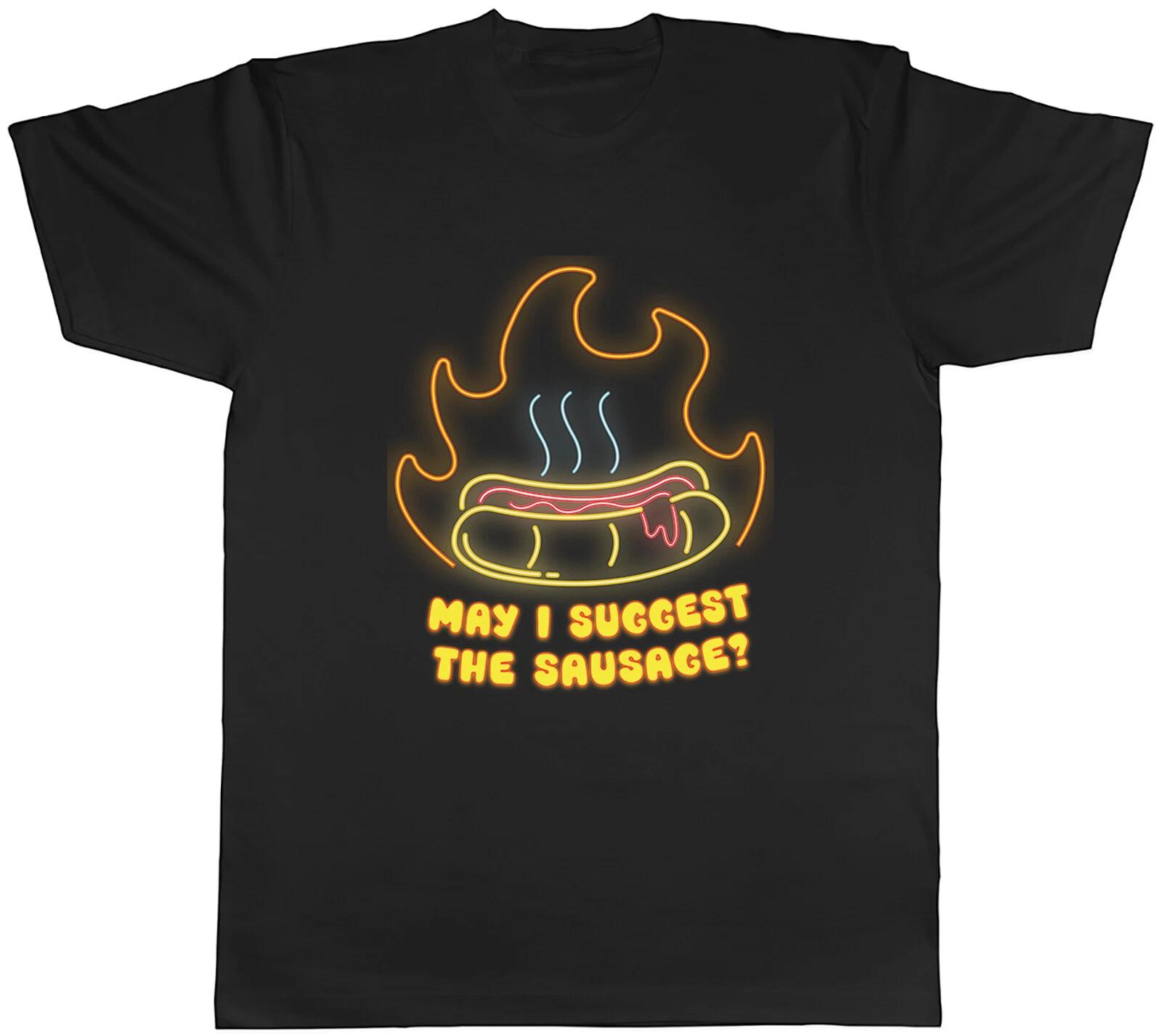 May I Suggest the Sausage Mens T-Shirt Funny Summer BBQ Grill Tee Gift L