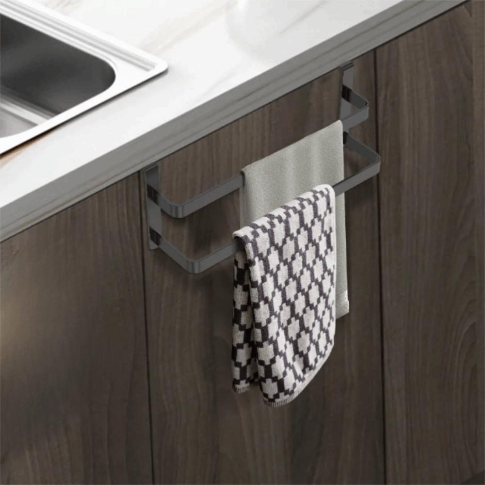 Rust-resistant Cabinet Door Towel Rack Hanging Towel Bar Durable Kitchen Towel Holder Bathroom
