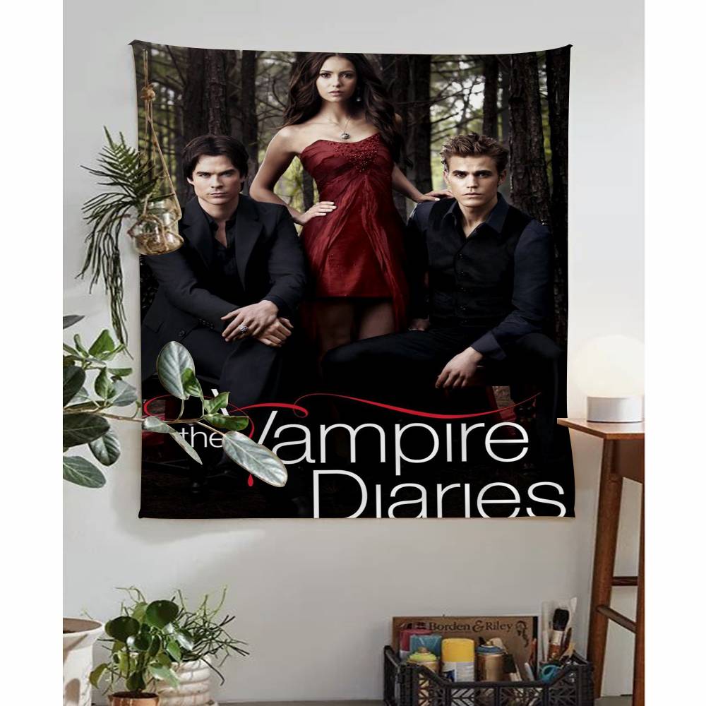 The VVampire Diaries Anime Tapestry Hanging Tarot Hippie Wall Rugs Dorm Home Decor