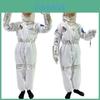 Children's Astronaut Costume Cosplay Space Flight Jumpsuit Unisex Spacesuit Outfit