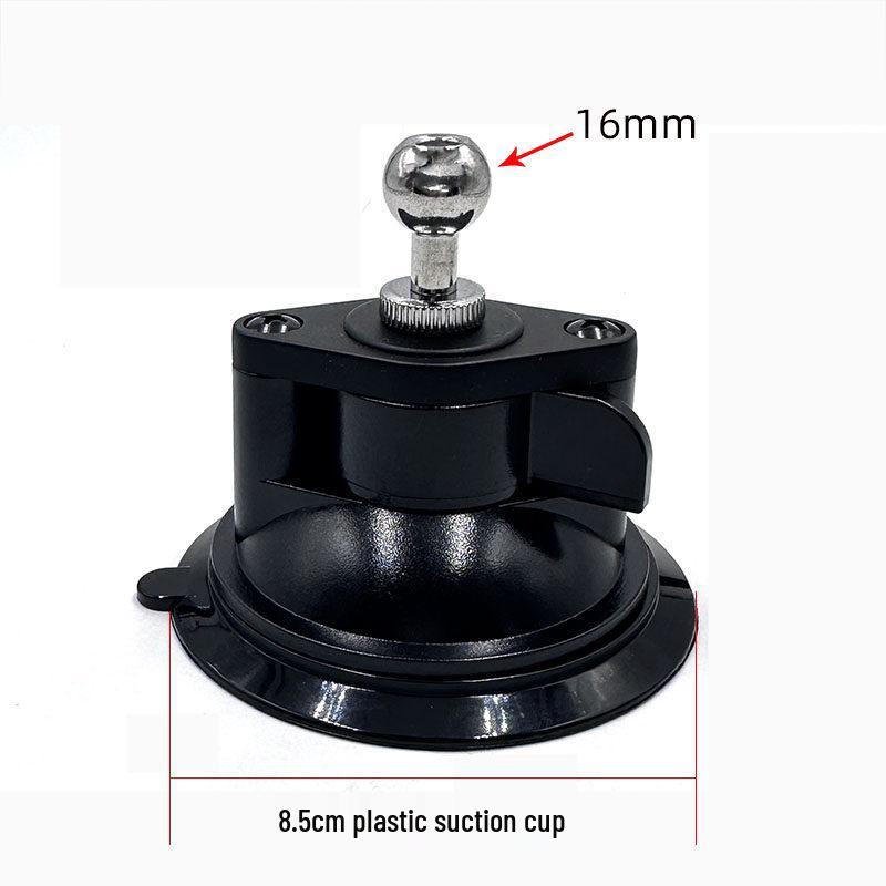 17mm Ball Head Magnetic Phone Holder with Aluminum Rod and Suction Cup Mount for Car