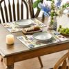 4PC Spring Floral Placemats, Woven Rectangular Table Mats, Machine Washable, Decorative
