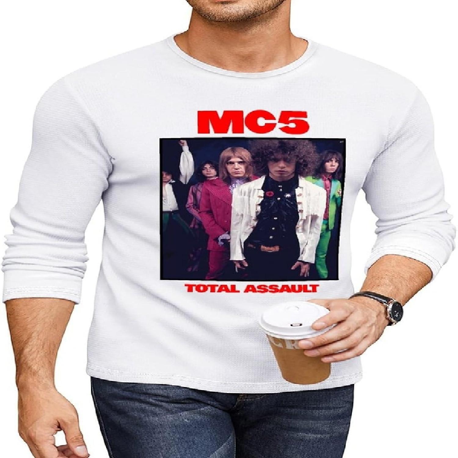 

AYANILI Men s T Shirt Mc5 Cotton Long Sleeve Top Bodybuilding Street Style T-Shirt for Men Women XXXXXL білий