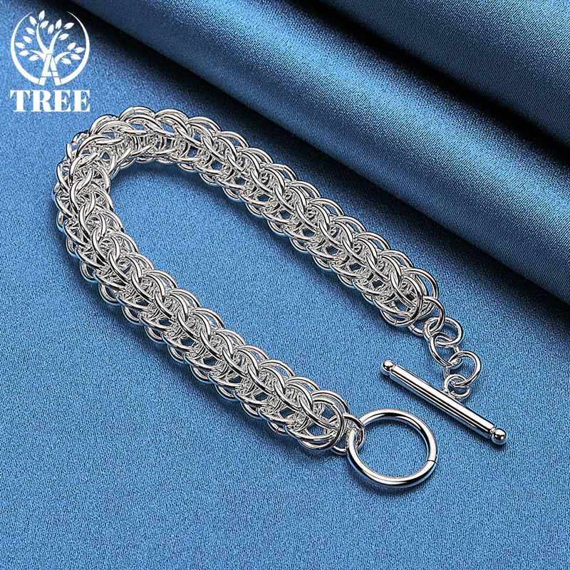 925 Sterling sølv multi-sirkel armbånd smykker