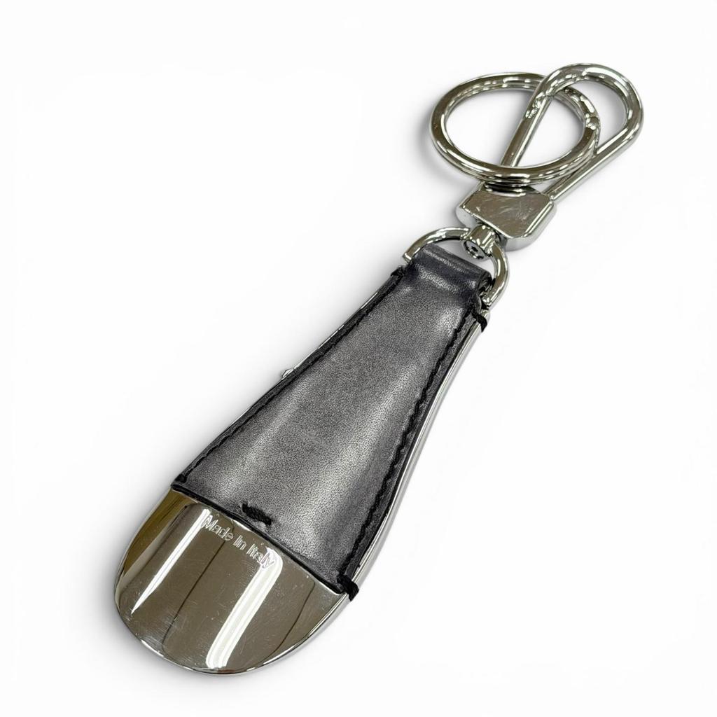 Great BERLUTI key ring Silver scritto leather mens Used