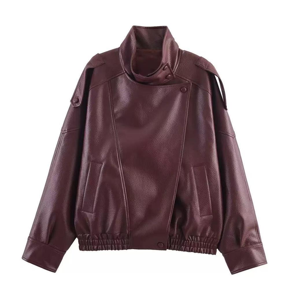 Nieuwe Dames Korte Losse PU Leer Motorjas - Lente/Herfst Europese & Amerikaanse Modetrend