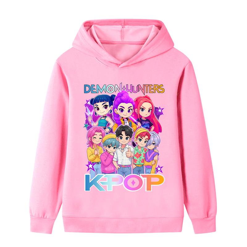 Winter New Saja Boy Band Children's Hooded Sweatshirt Kpop Devil Pop Devil Hunter Inspired Movie Fashion Girl Top