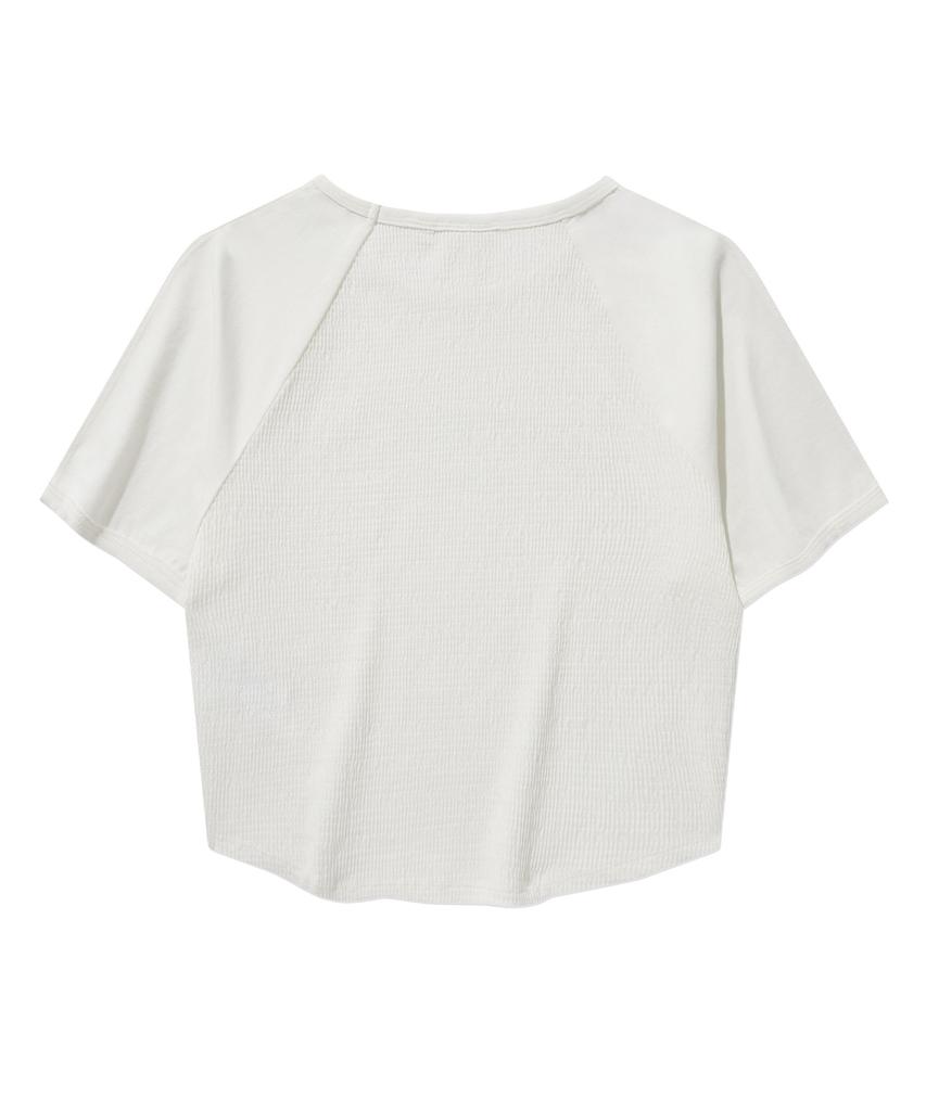 COVERNAT WOMAN Baby Fit Arch Cooper Logo Shirred T-Shirt White