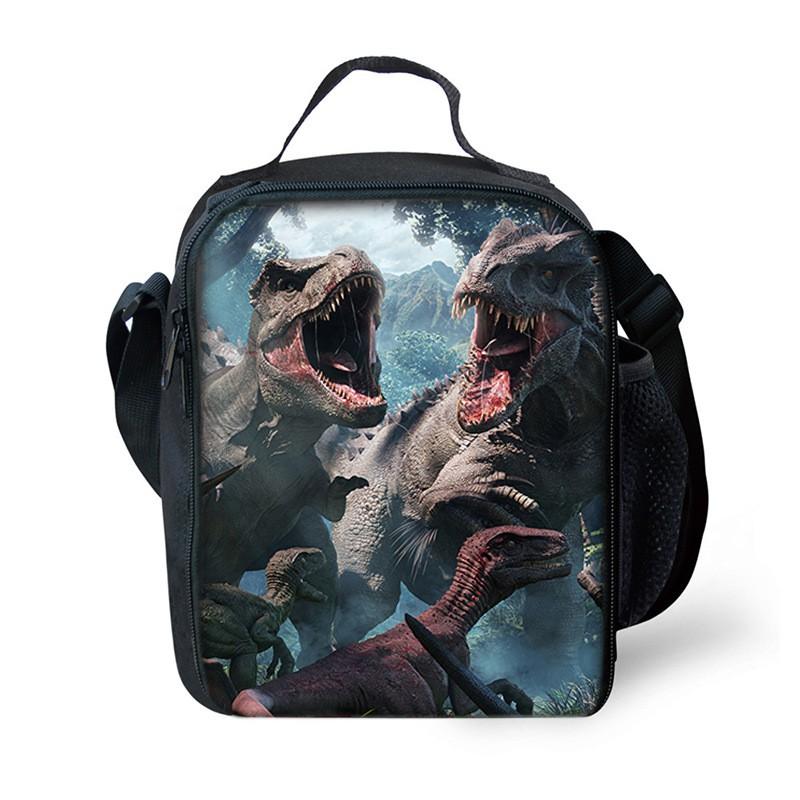 Dinosaur Print DIY Lunch Bag Office Workers School Kids - PVC Insulated Shoulder Cooler