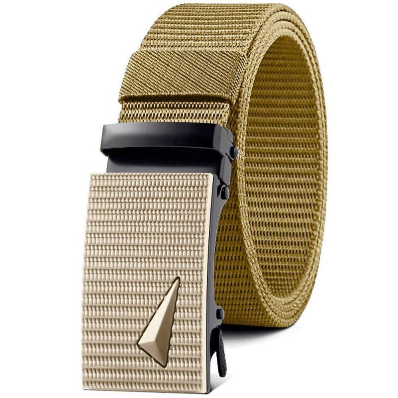 1Pc Men's Automatic Buckle Outdoor Canvas Belt, Jeans Belt