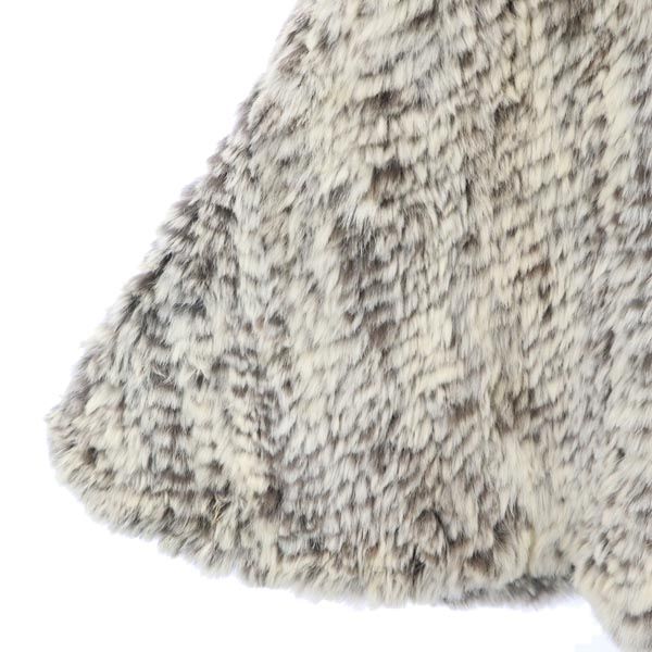 STEFANEL Hooded Rabbit Fur poncho Gray Jacket Women Used