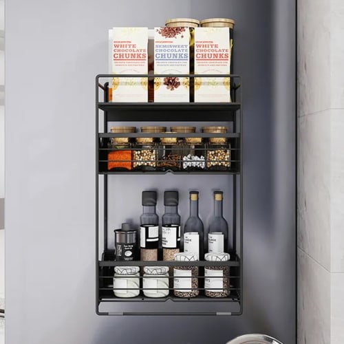 UYTON Multifunctional Washing Machine/Refrigerator Storage Rack, 30x15x50cm, Refrigerator Side Rack, Magnetic Spice Rack, 3-Tier Drawer Shelf, Spice R