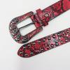 Rhinestone Skull Belt Rivet Punk Decoration Men and Women Belt Abi Decorative Python Pattern Belt