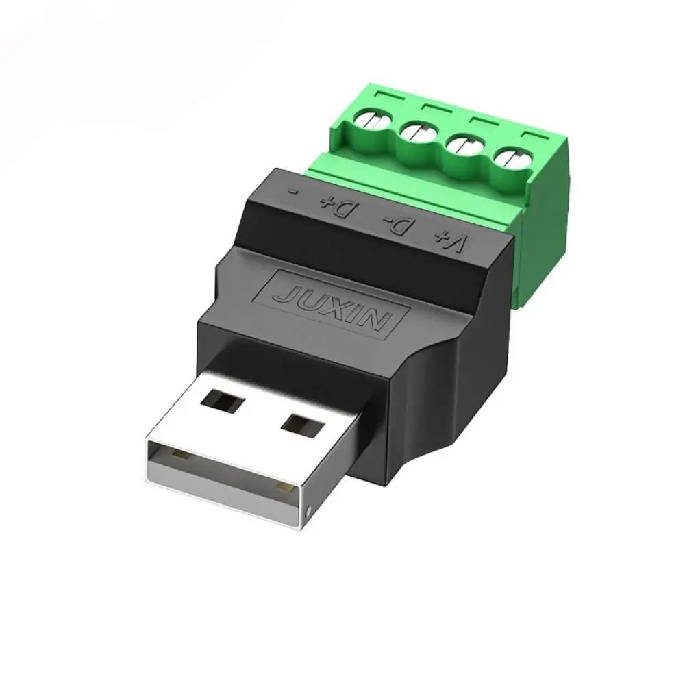 

USB Plug USB 2.0 USB Connector 4 pin Type A USB Turn Terminal Adapter Connector Jack Type-A 4-pin Male/Female Plug