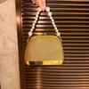 Niche Design Women'S Small Square Bag High Quality Pearl Wrist Celebrity Dinner Acrylic Clutch Bag