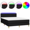 Maison Exclusive - Sommier à lattes de lit avec matelas LED Noir 140x200 cm Tissu