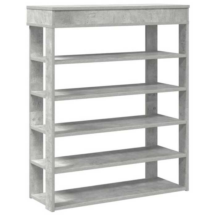 VidaXL Étagère à chaussures gris béton 80x30x98 cm bois d'ingénierie, rangement de chaussures, armoire de rangement de 859935