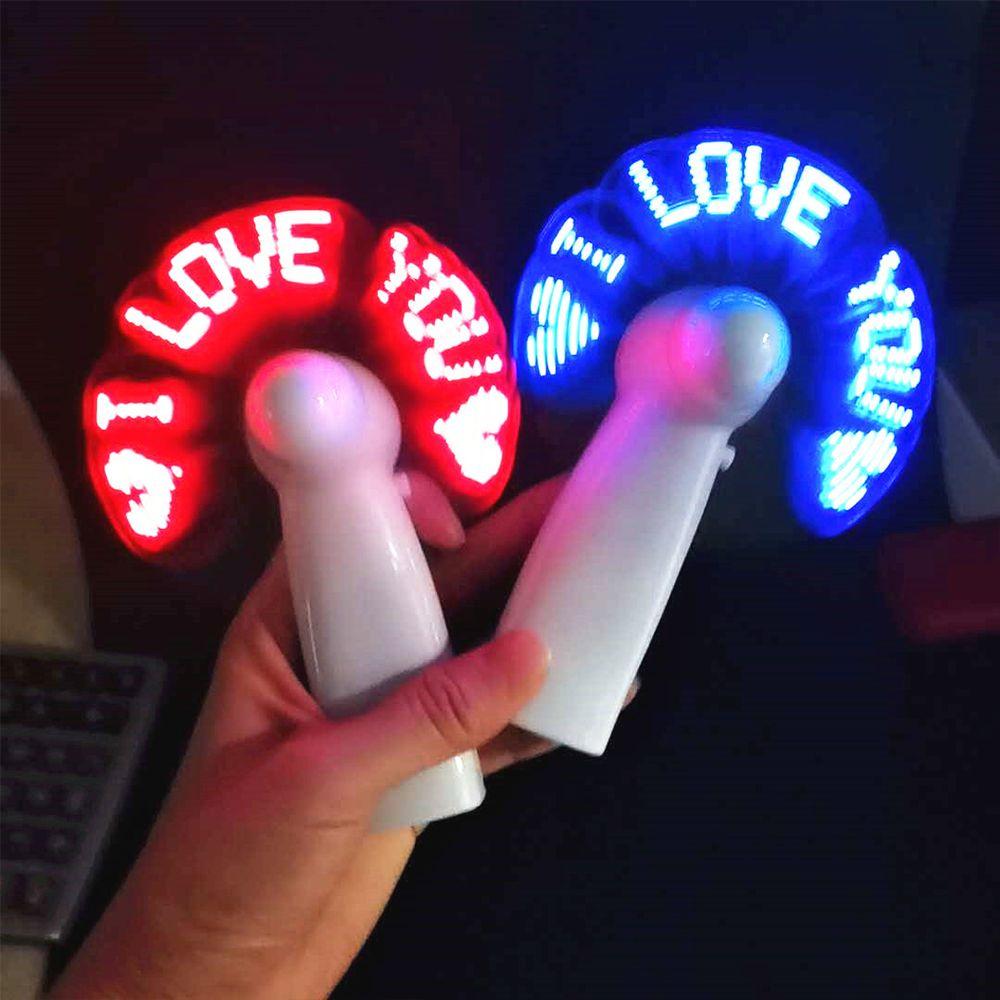 

Mini Portable with Text Cooling Tools Fan LED Light Glowing