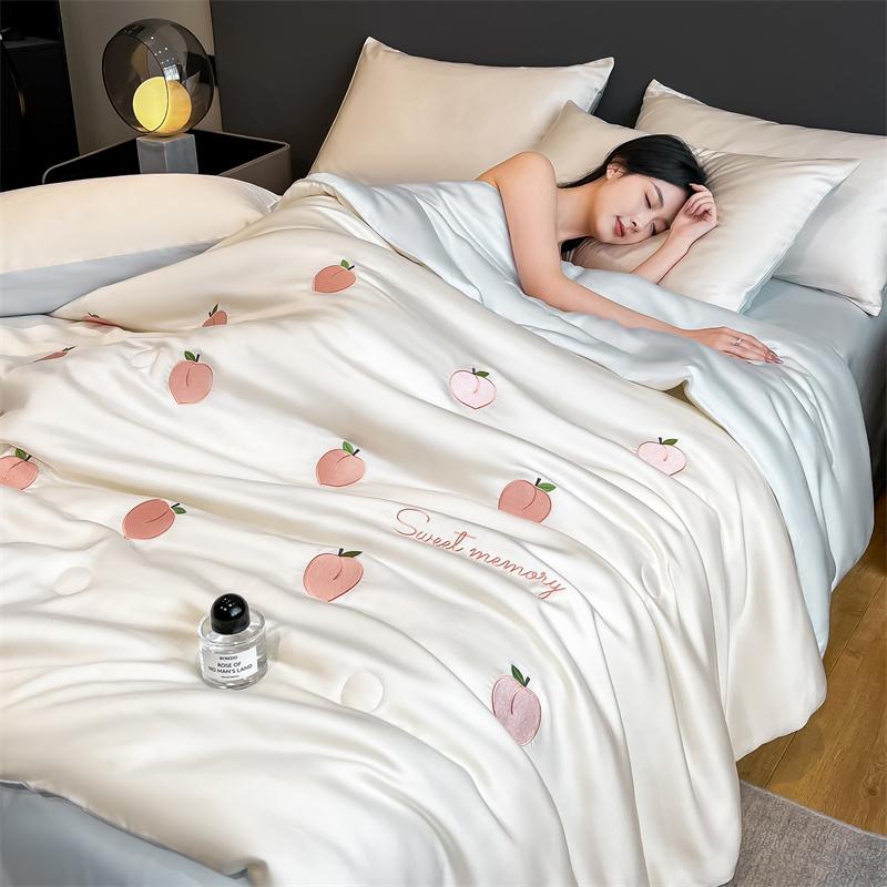 Princess Version Summer Cool Quilt Soft Washed Ice Silk Machine Washable For Women Girl Air-Conditioned Quilt Comforter Bedding