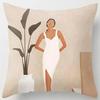Home Decor Women & Plants Geometric Digital Print Pillowcases Pattern Cushion Cover Suitable For Sofa Bedroom Car Pillow Cover
