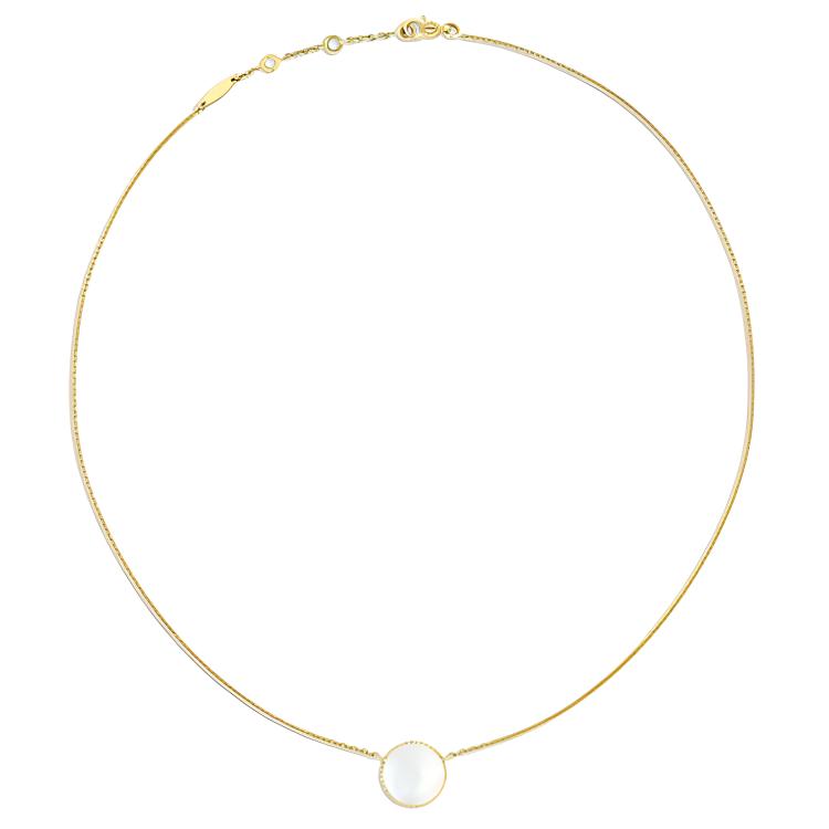 Dior Rose Des Vents 18K Gold Diamond Mother Of Pearl Necklace Women Necklace White JRDV95005_0000