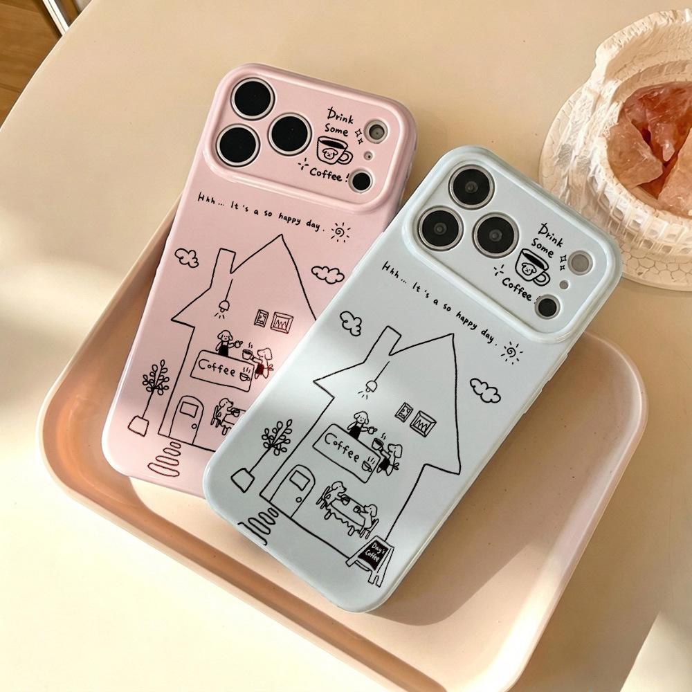 Applicable iPhone16 Apple 17promax line puppy house phone case 15 creative 14 cartoon 13 soft case
