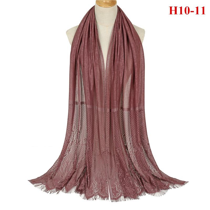 Spitzen-Patchwork Damen Malaysischer Schal Wickeltuch Muslimischer Hijab Kopftuch Sommer Islamischer Langer Schal