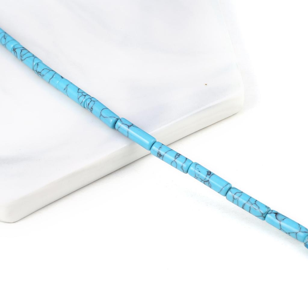 Natural Stone Beads Gold Swan/Turquoise Cylindrical Isolation Bead For Jewelry Making DIY Necklace Bracelet Earrings Accessory