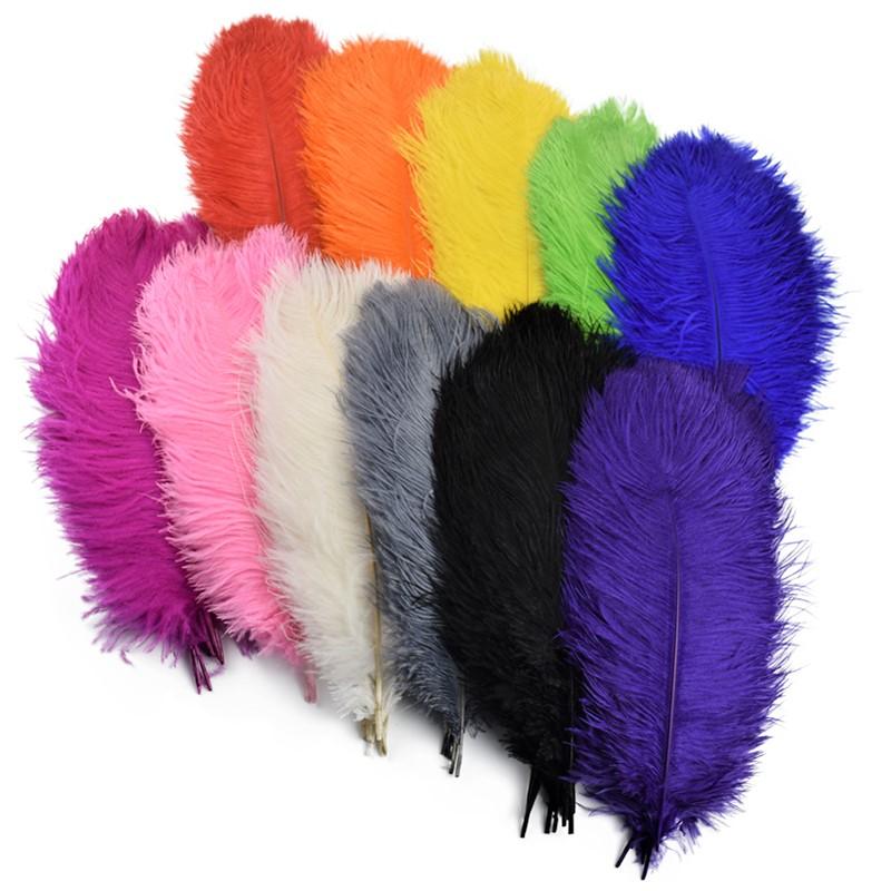 10Pcs 35-40Cm Colorful Ostrich Feathers For Crafts Carnival Decoration Table Centerpieces Plume For Vases Handicraft Accessories