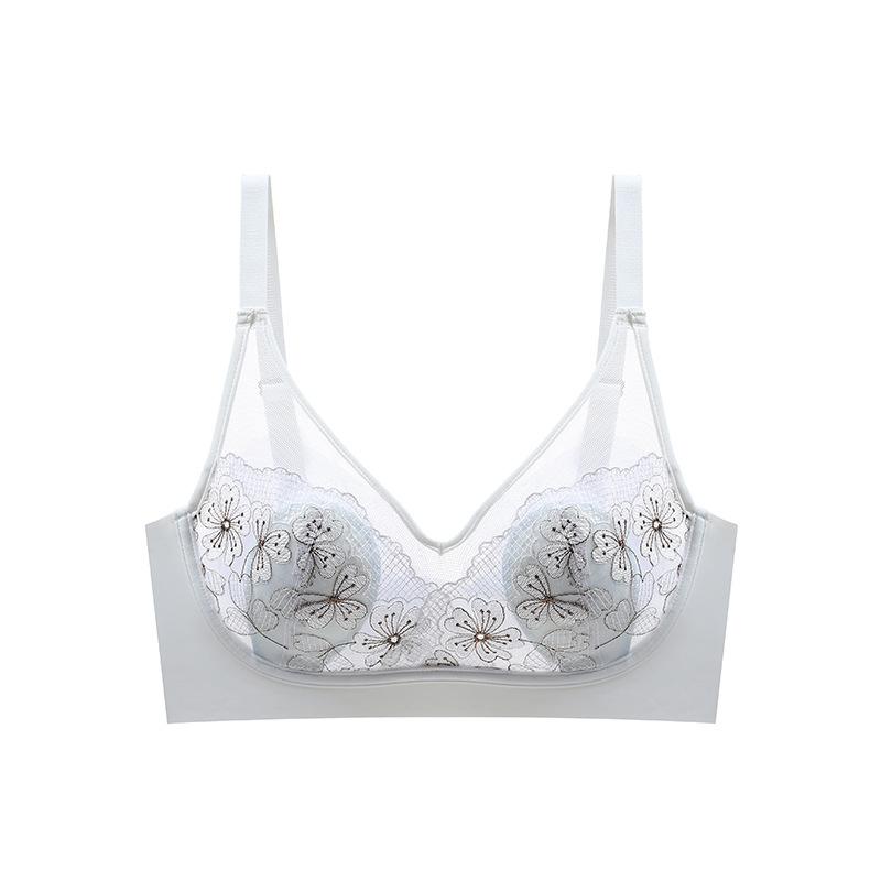 

Rabbit Ear Lingerie Women s Thin Anti-sagging Gathering Bra Breast Retraction Bra No Underwire Bra Push Up Bra 34/75B білий