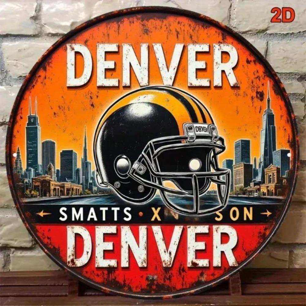 Denver Broncos Metal Tin Sign for Man Cave Bar Garage Decor NFL Fan Gift