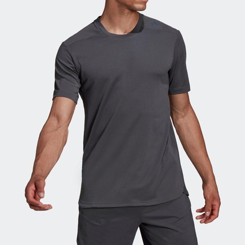 adidas T Shirts Men's Black Crew Neck Moderate Straight Fit HC4226