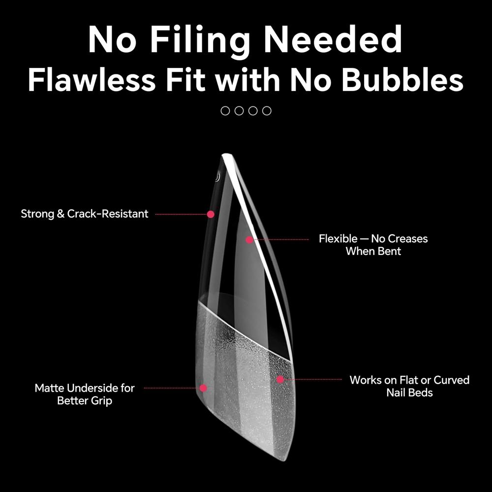 600Pcs/Boxed Half Cover Almond Nail Tips Half Matte Nail Extension Soft Gel Half Cover False Nails with Handle 12 Sizes Nail DIY