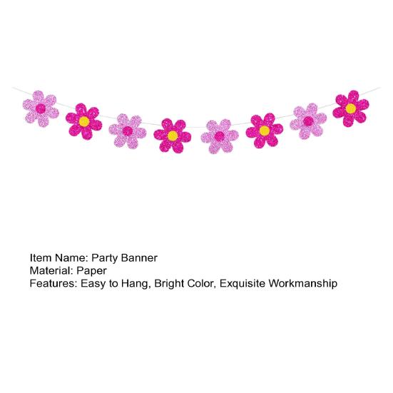 1 Set Excellent Eye-catching 3 Colors Mothers Day Banner Happy Hanging Flag with Ribbon Scene Layout Prop