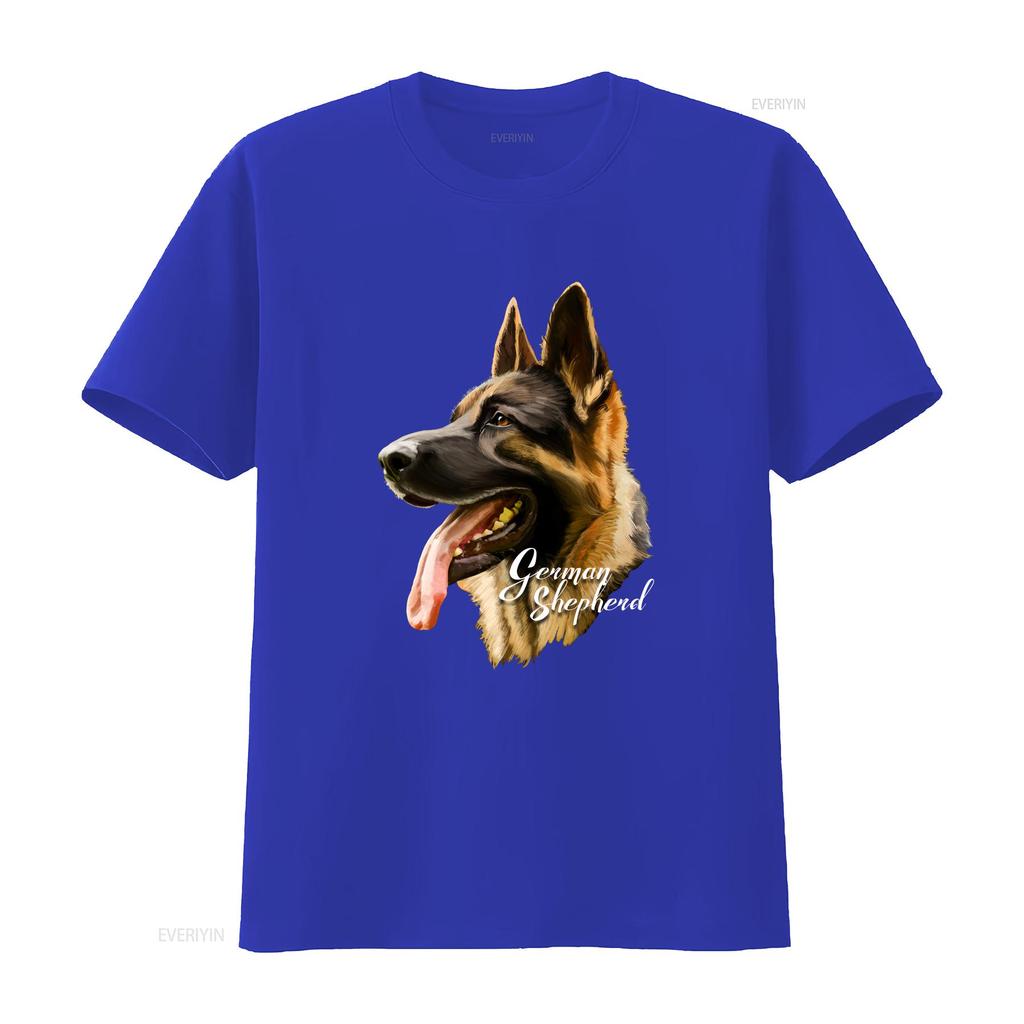 German Shepherd Sharp Dog T Shirt Dogs s Black vintage Washed Top For Everyday Wear fashion Versatile Stretched Breathable